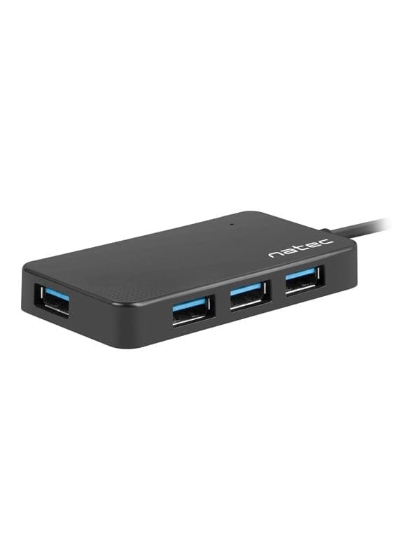 Natec MOTH - hub - 4 ports USB-Hubs - USB 3.2 - 4 - Schwarz