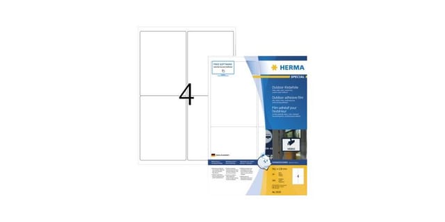 HERMA Wetterfeste Outdoor-Folienetiketten A4, 99,1 x 139 mm, weiß, extrem stark haftend, dehnfähig