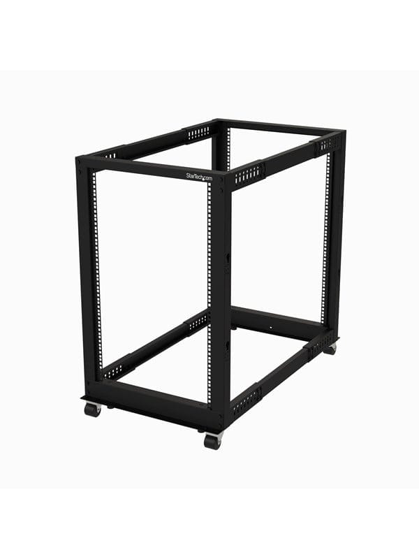 StarTech.com 4POSTRACK18U - 18U Open Cabinet Rack with Wheels