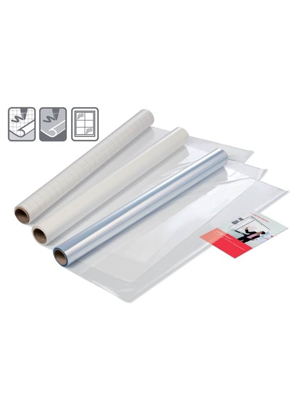 Nobo Instant Abwischbare Folie, 25 Blatt 60 x 80 cm, blanko, weiß
