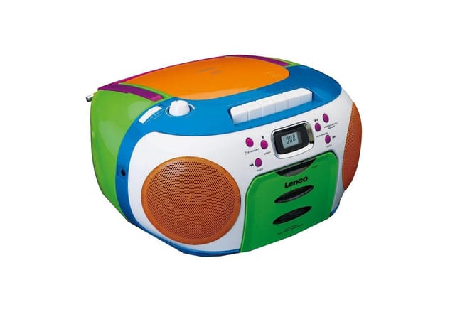 Lenco SCD-971 - Portable FM radio CD/Cassette player - Multi colour - FM - Stereo
