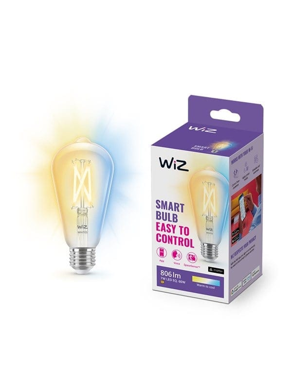 WiZ Tunable ST64 E27 Smart Filament Bulb - Dimmable warm-to-cold White LED