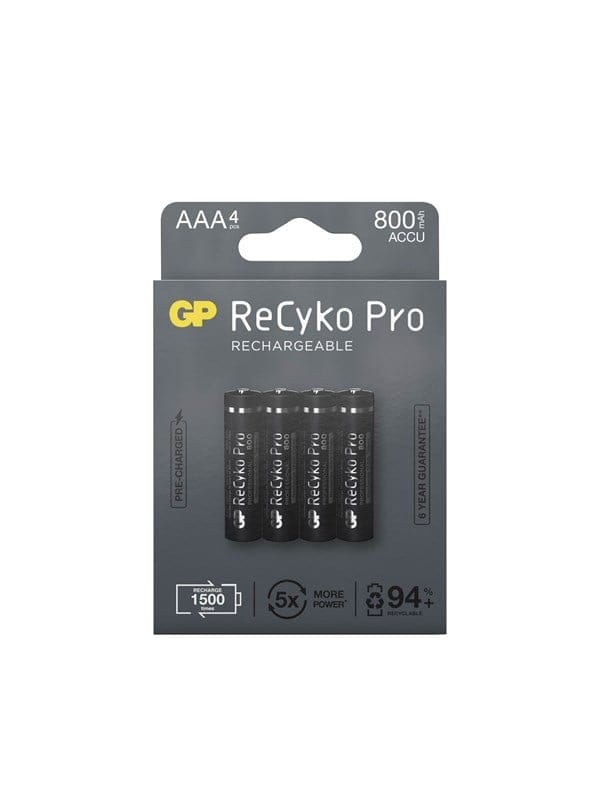 GP ReCyko Pro AAA-batteri 800mAh 4-pack