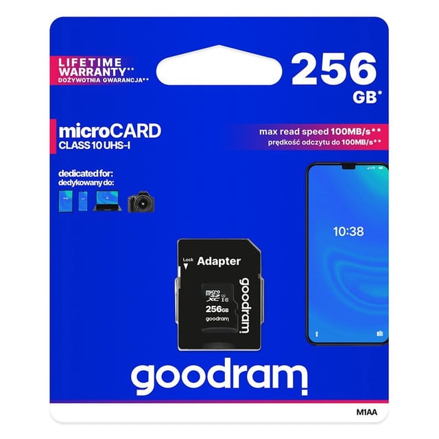 GOODRAM memory card Micro SDXC 256GB Class 10 UHS