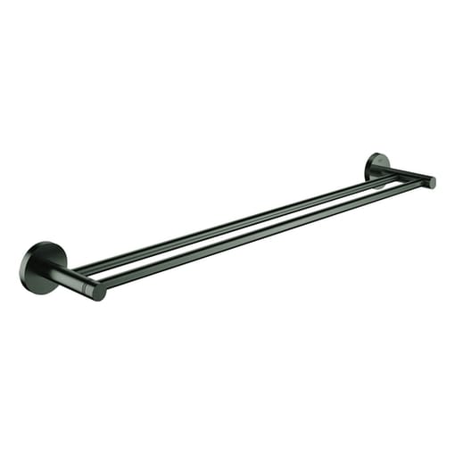Grohe Essentials, Doppel-Badetuchhalter, hard graphite gebürstet