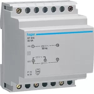 Hager Safety transformer 40VA 12-24V 4M
