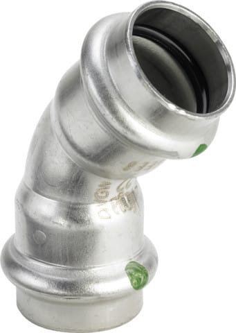 Viega Sanpress Inox bend 45° 42 Stainless steel/bright 435363