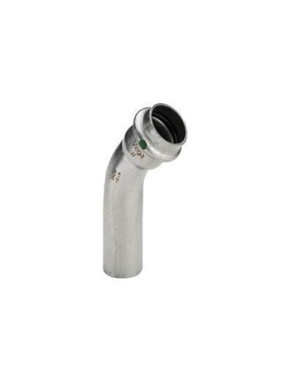 Viega Sanpress Inox bend 45° 15 Stainless steel/bright 435387
