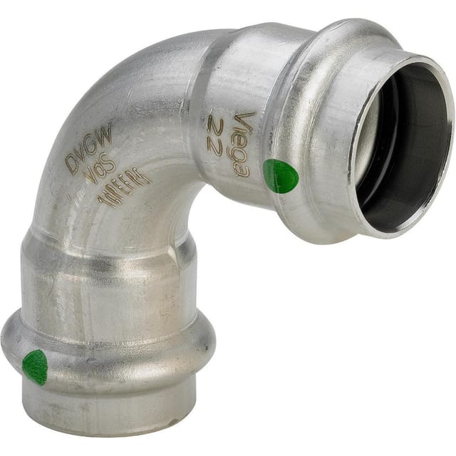Viega Sanpress Inox bend 90° 42 Stainless steel/bright 435684
