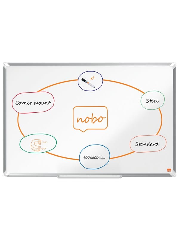 Nobo Premium Plus Whiteboard Stahl 90 x 60 cm