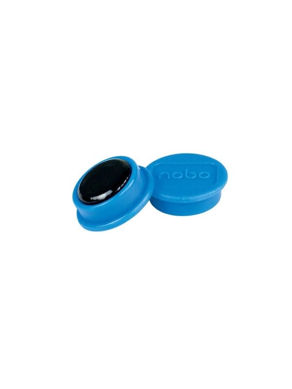 Nobo Magnete, 24 mm, 10 Stück, farbig sortiert Blau