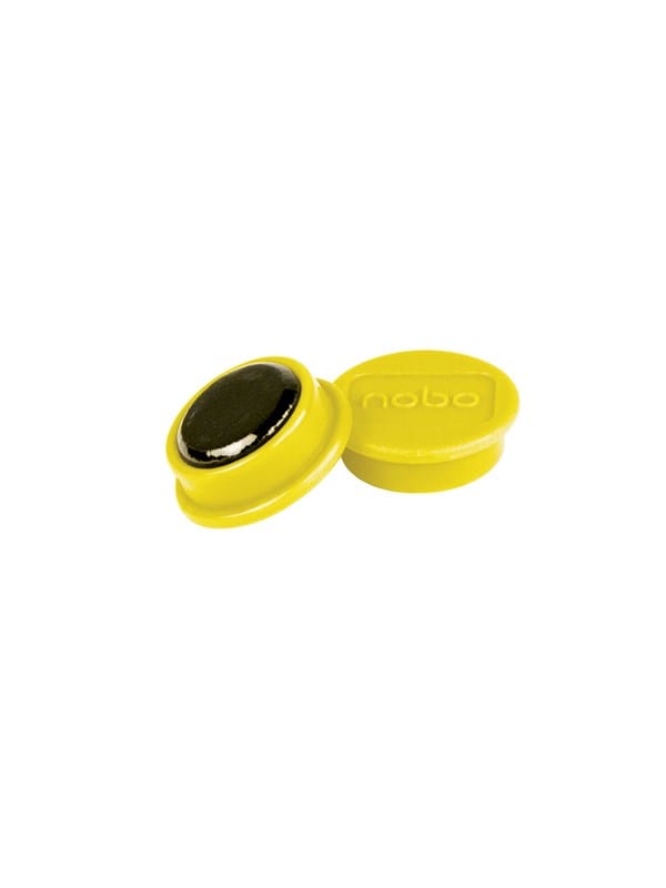 Nobo Magnete, 24 mm, 10 Stück, farbig sortiert Gelb