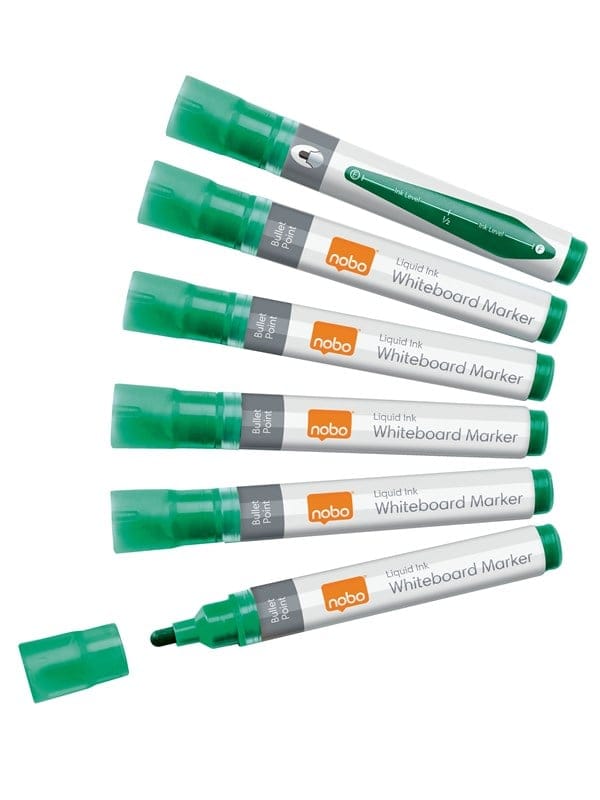Nobo Liquid Ink Boardmarker, trocken abwischbar, 10 Stück Grün