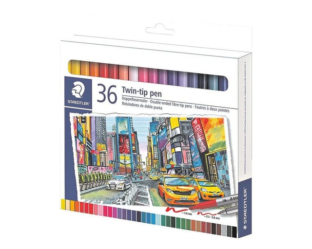 Staedtler Double-ended fibre-tip pens 36pcs