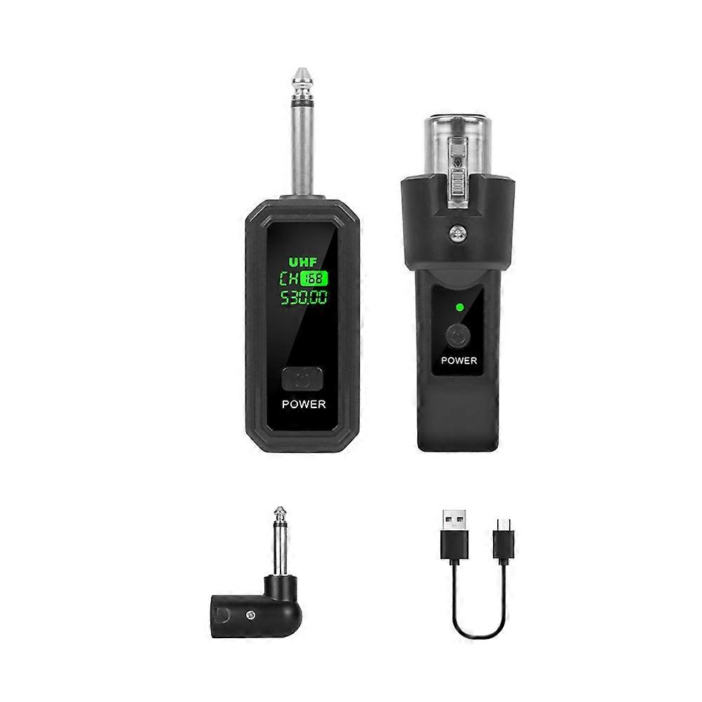 Uhf 6,35 Mm Drahtlosmikrofonadapter Mit Xlr-sender Und -empfänger Für Dynamische Mikrofone, Gitarren, Audiomischpulte Und Soundsysteme.