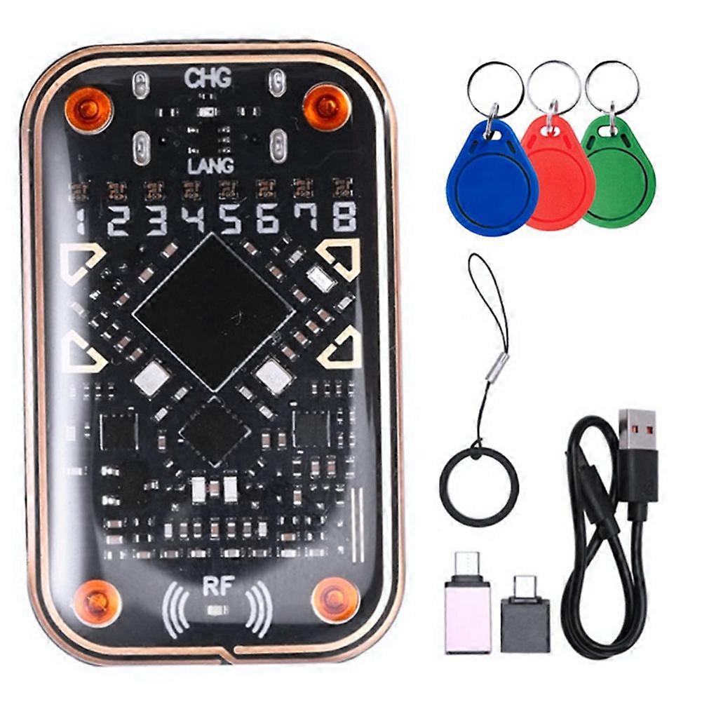 Chameleon V2.0 Rfid-smartcard-emulator, 125k 13,56m Chip-lesegerät, Ic-id-decoder/duplikator + 3xuid-schlüsselanhänger