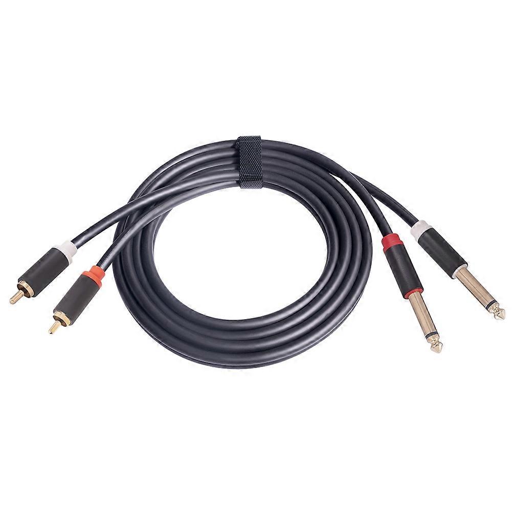 Audiokabeladapter/konverter Von Zwei Rca-steckern Auf Zwei 6,35-mm-klinkenstecker Für Lautsprecher, Mischpult Und Verstärker