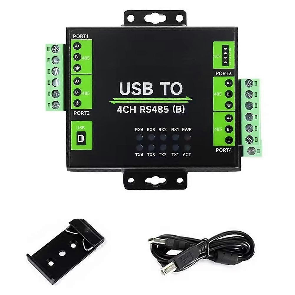 Industriell Isolierter Usb-zu-rs485-4-kanal-konverter (b) 26545, Ch344l-chip, Mehrfache Schutzschaltungen, Kompatibel Mit Vielen Systemen