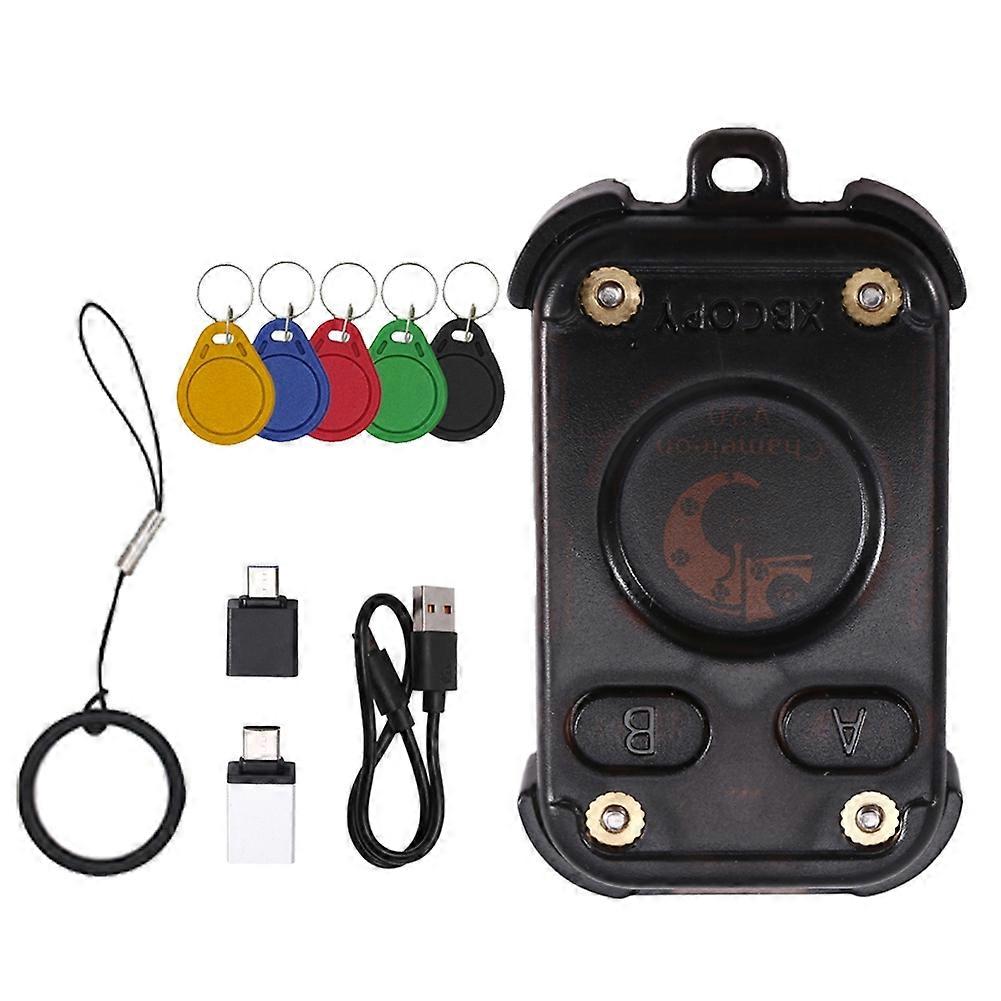 Chameleon V2.0 Rfid-chip-lesegerät, Smartcard-emulator, Nfc-duplikator + 5xuid-schlüsselanhänger, 125k/13,56m Kartendekodierung