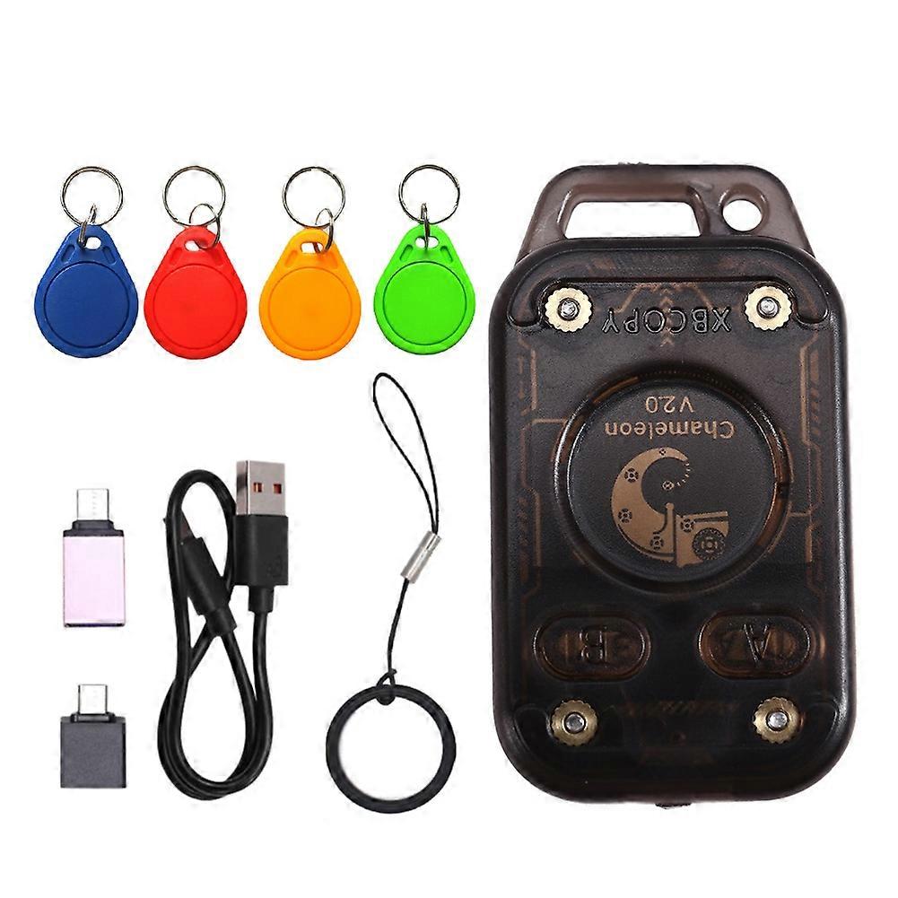 Chameleon V2.0 Rfid-chip-lesegerät-emulator + 4xuid-schlüsselanhänger 125 Khz 13,56 Mhz, Kartendekodierung, Chameleon Nfc-duplikator