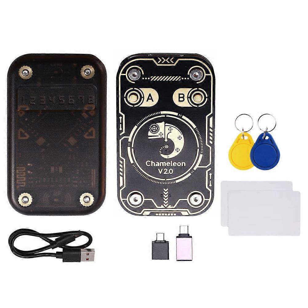 Chameleon V2.0 Rfid-chip-lesegerät-emulator, Chameleon Nfc-duplikator + 2xuid, Cuid-schlüsselanhänger-/karten-dekodierung, 125k/13,56m-karten-dekodierung