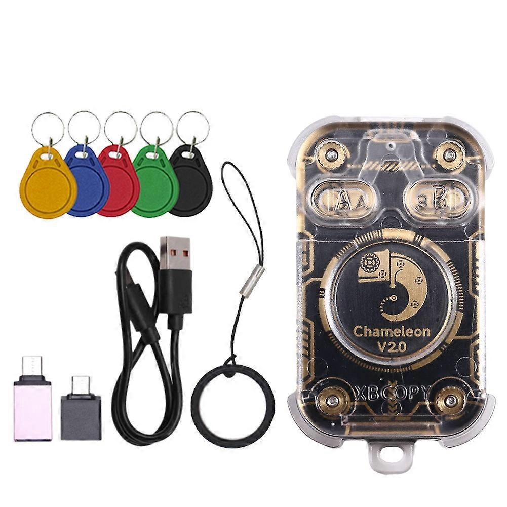 Chameleon V2.0 Rfid-chip-lesegerät, Emulator, Nfc-duplikator + 5xuid-schlüsselanhänger, 125k-kartendekodierung, 13,56 Mhz, Chameleon Ultra