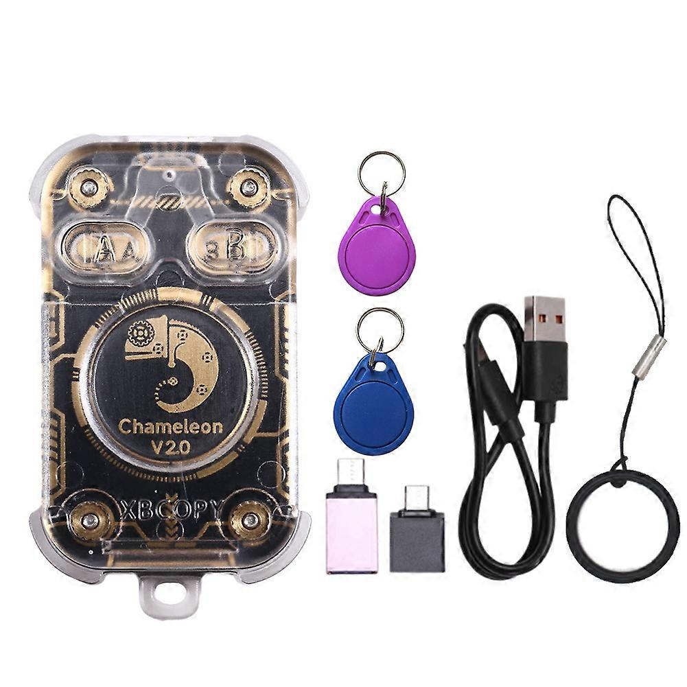 Chameleon V2.0 Rfid-chip-lesegerät, Emulator, Nfc-duplikator, 125k-kartendecoder, 13,56 Mhz, Chameleon Ultra+2xuid-schlüsselanhänger