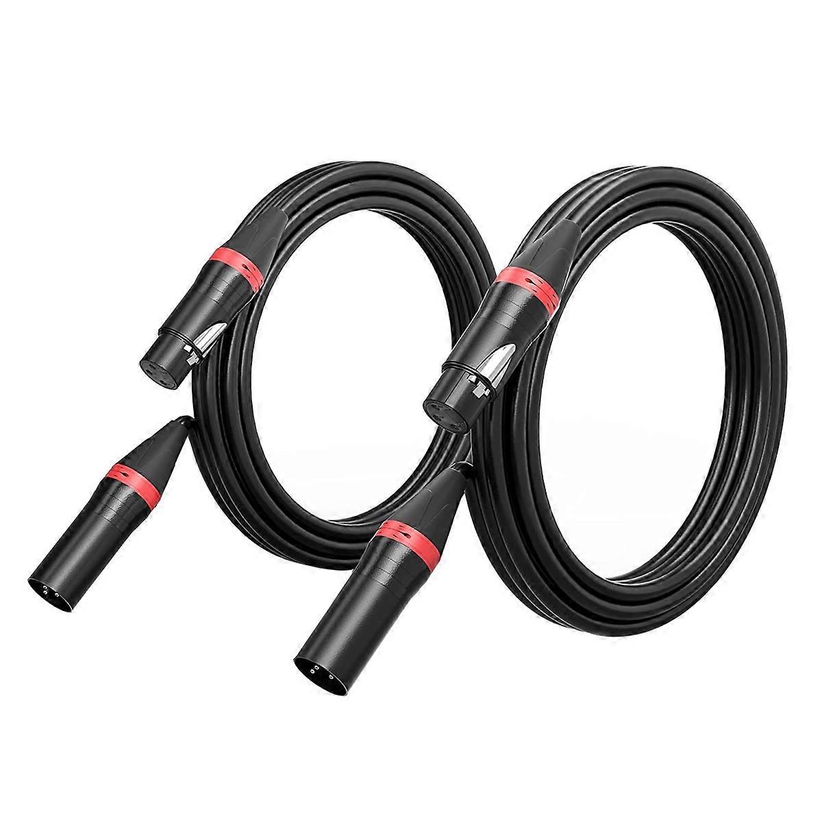 Packung Mit 2 X 3 M Xlr-kabeln Für Mikrofone, Xlr-stecker Auf Xlr-buchse Audiokabel, Stabile Xlr-verbindung.