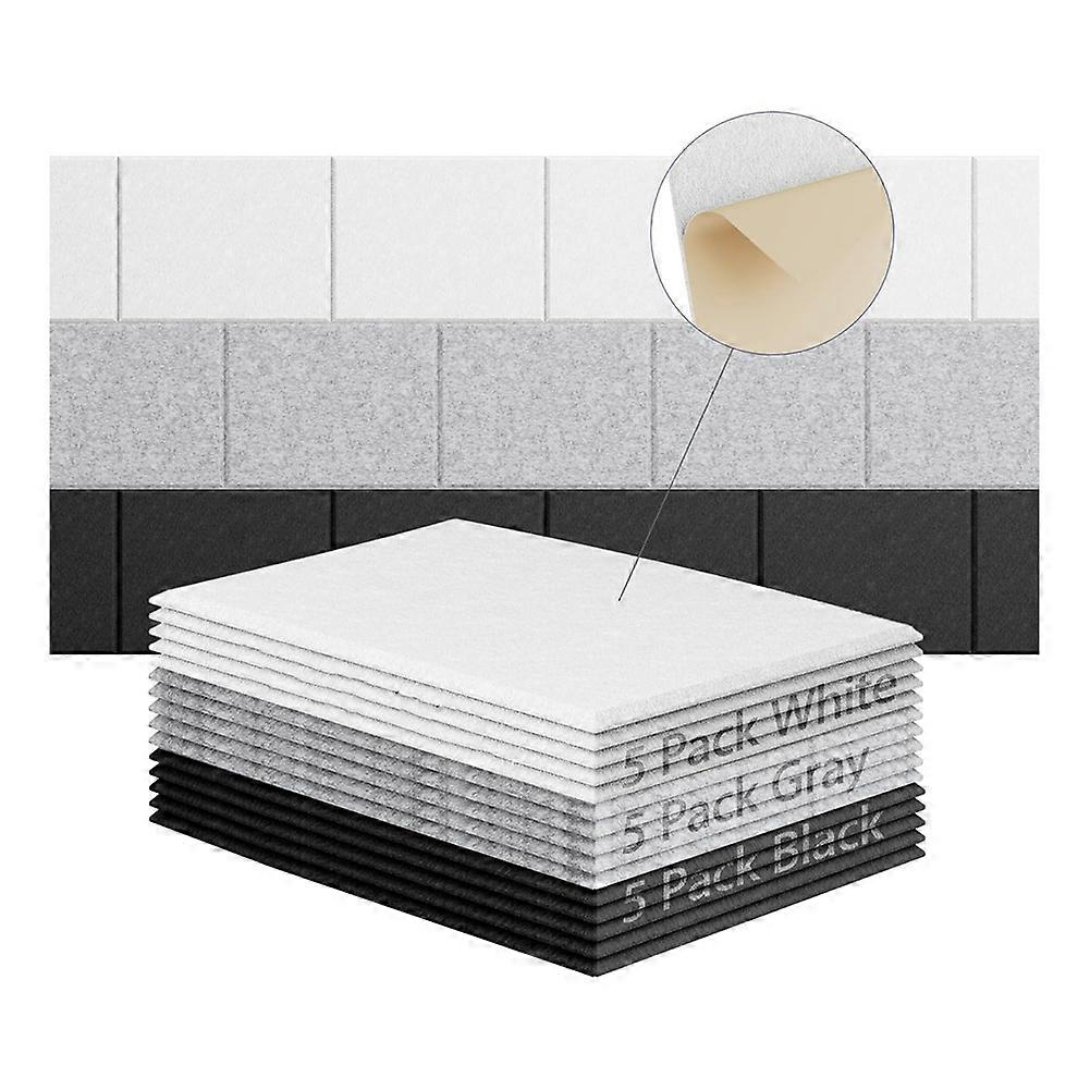 Set Mit 15 Selbstklebenden Akustikwandpaneelen, 30 X 20 X 10 Cm, Für Tonstudios, 3 Farben