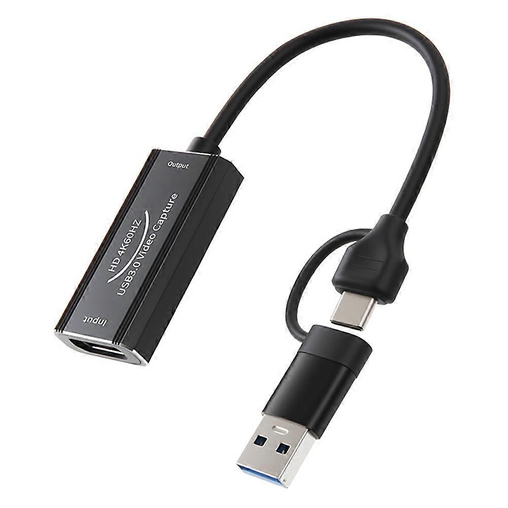 Usb 3.0-videoaufnahmekarte, 60-hz-aufnahme, 4k-hd-quelle Auf Usb/typ-c, 2-in-1-videorecorder Für Gaming Und Live-streaming