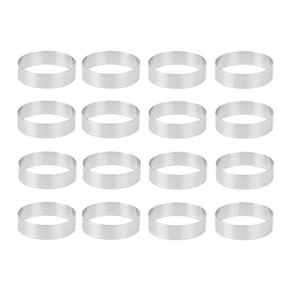 16 Edelstahl-törtchenformen (8 Cm Durchmesser) Für Französische Desserts, Mousses, Obsttörtchen, Quiches Und Kuchen.