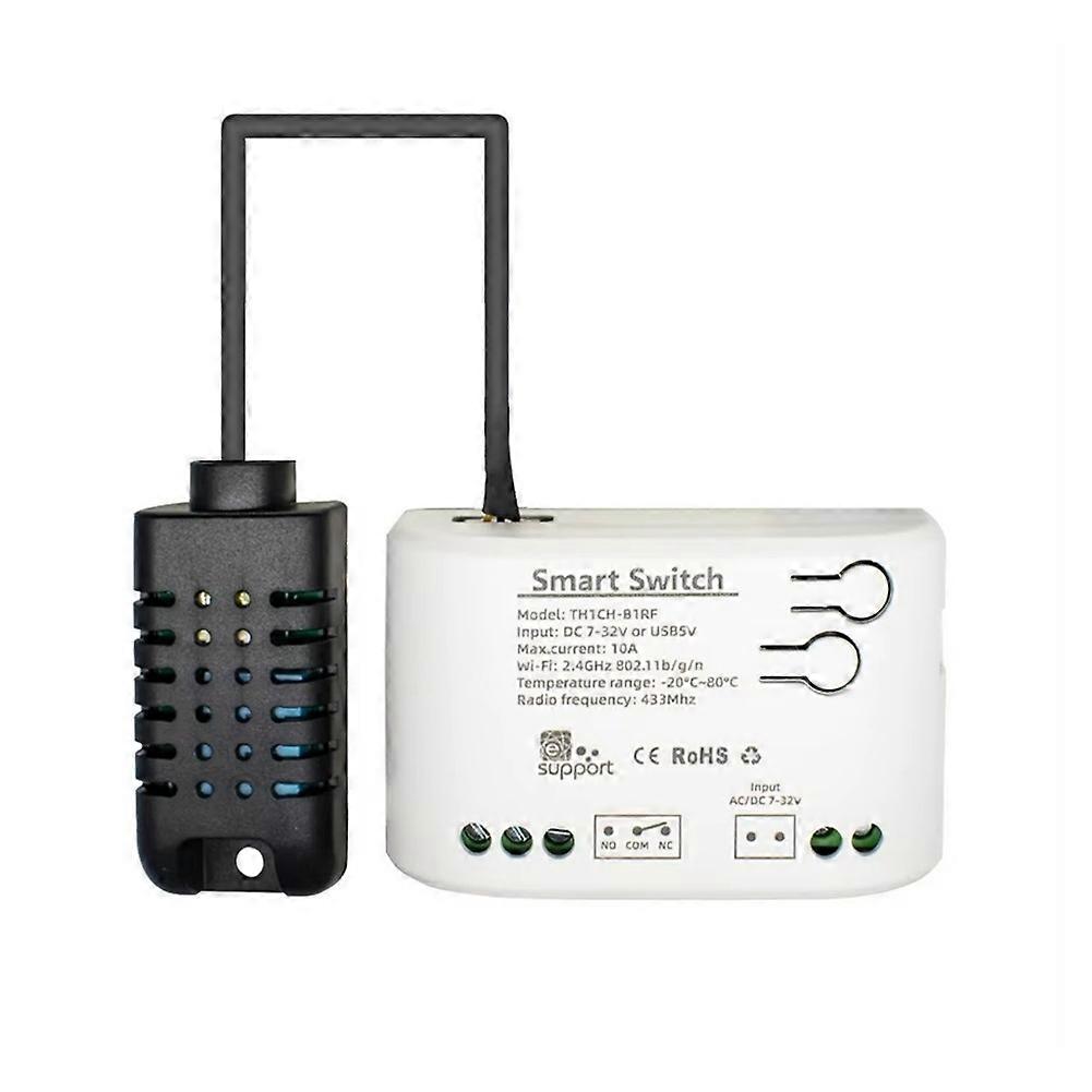 Intelligenter Wlan-temperatur- Und Feuchtigkeitssensor, Überwachungsschalter, Ewelink Smart-home-steuerungs-app, 7–32 V Dc-netzteil