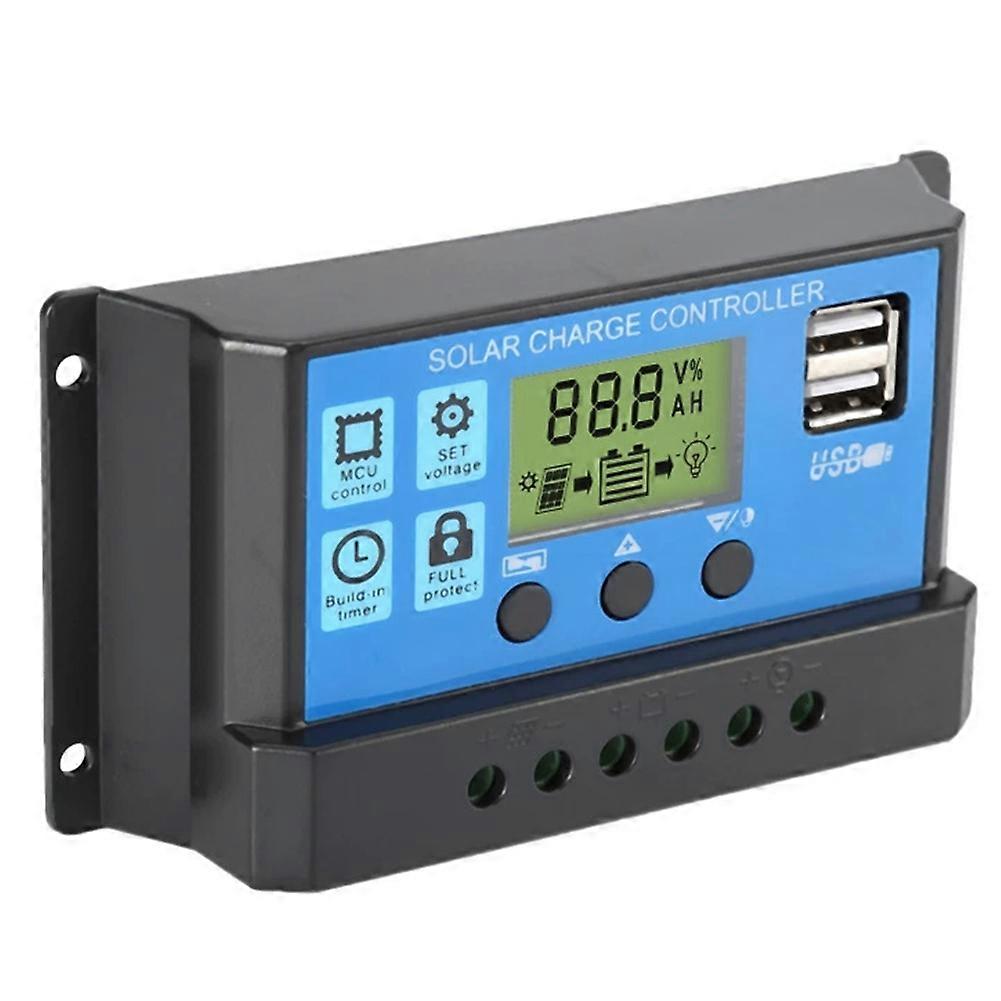 30-a-solarladeregler Mit Dc-anschluss, 12-v-/24-v-photovoltaik-laderegler Mit Lcd-bildschirm Und Usb-anschluss