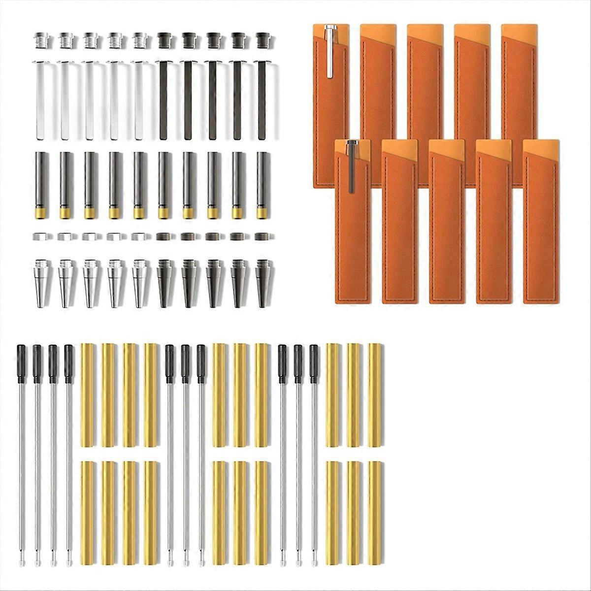 10-teiliges Stifteset Für Drechsler: Kugelschreiber Mit Schwarzer Tinte, Feine Rollerball-stifte Und Drehkugelschreiber.