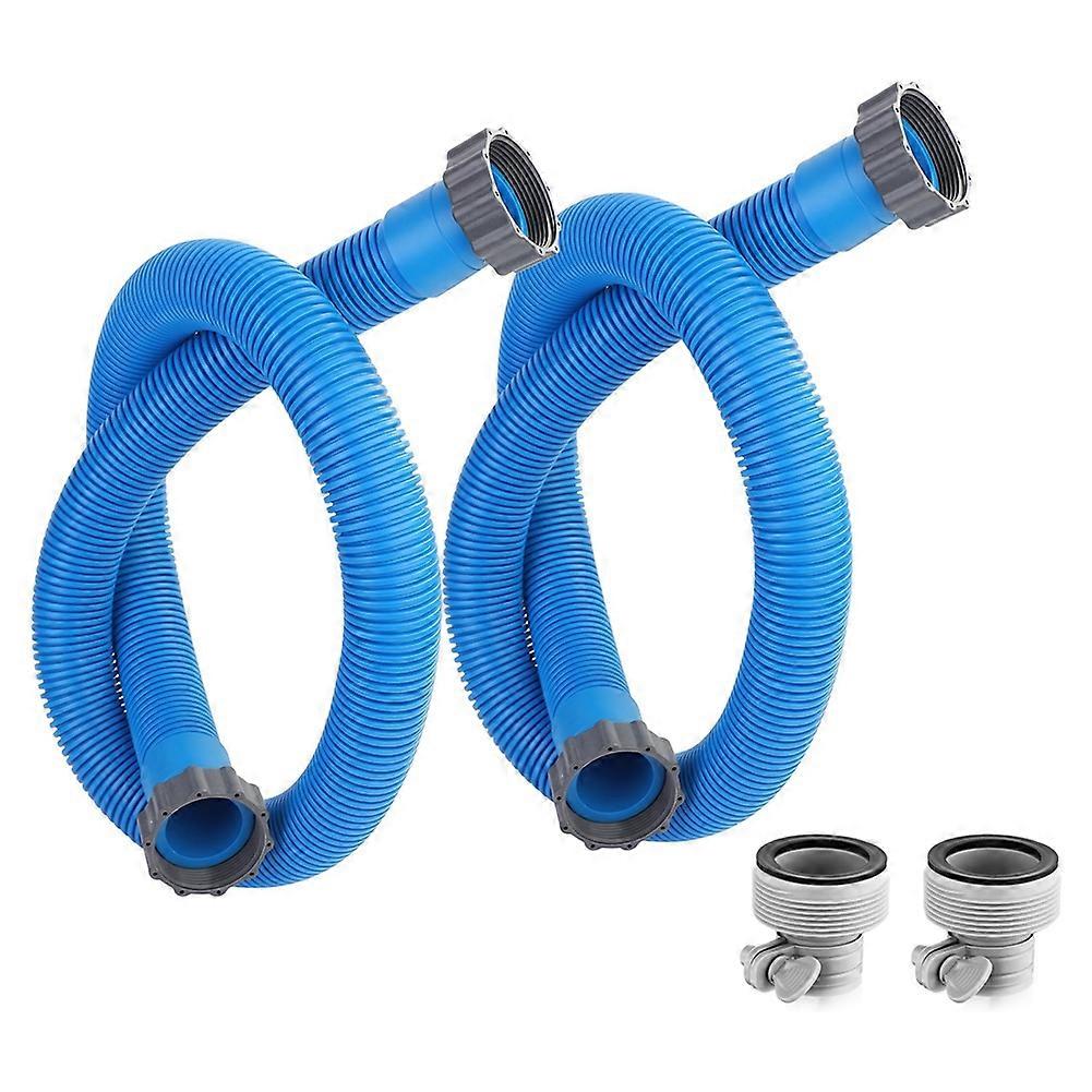 Set Aus 2 Poolschläuchen, 1,5 Zoll Durchmesser Und 59 Zoll Lang, Für Aufstellpools, Mit 2 Adaptern Und Zubehör Für Die Poolpumpe.