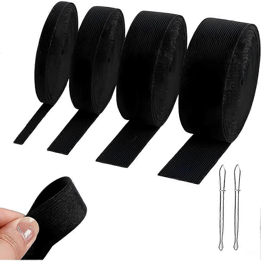 Hochelastische, Weiße Gummibandrollen Zum Nähen, 1 Mm Dick, 1,5/2,5/3,5/5 Cm Breit, 5,1 M Lang/rolle, 2 Clips A