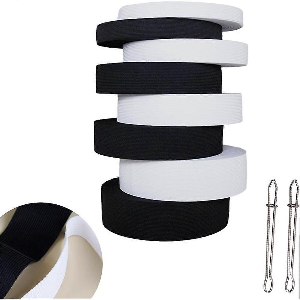 Hochelastische, Weiße Gummibandrollen Zum Nähen, 1 Mm Dick, 1,5/2,5/3,5/5 Cm Breit, 5,1 M Lang/rolle, 2 Clips C
