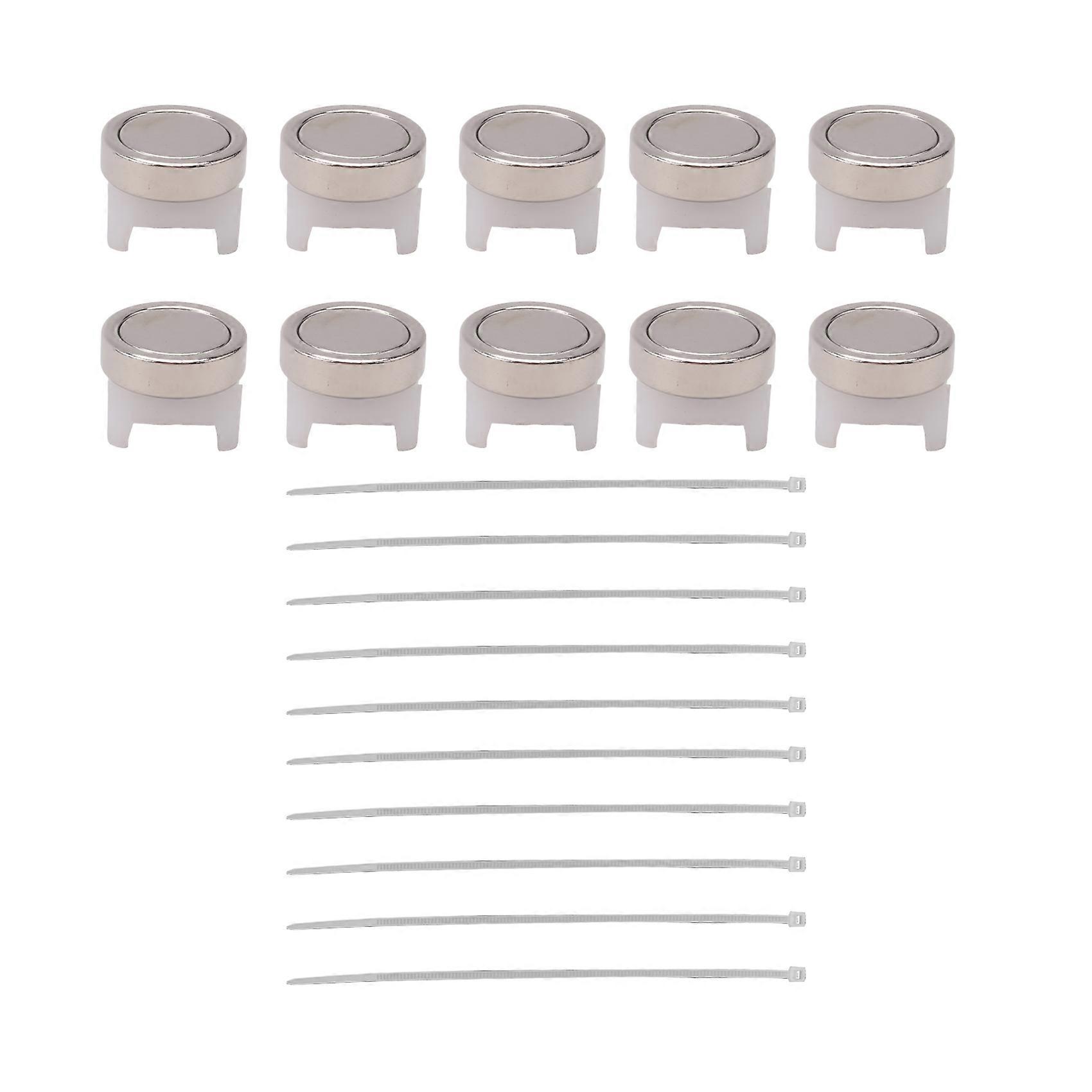 Packung Mit 10 Magnetischen Kabelclips Mit Nylonbindern Und Stabiler Kabelbefestigung (silber).