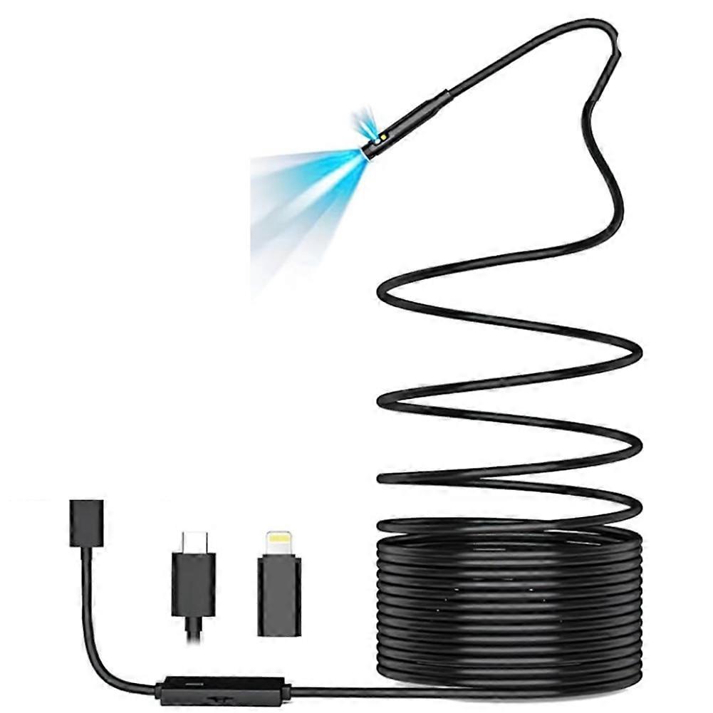 Endoskopische Inspektionskamera, 8 Leds, Wasserdichtes Flexibles Kabel (ip67), Kompatibel Mit Inspektionsgeräten Für Haushalt Und Kfz.