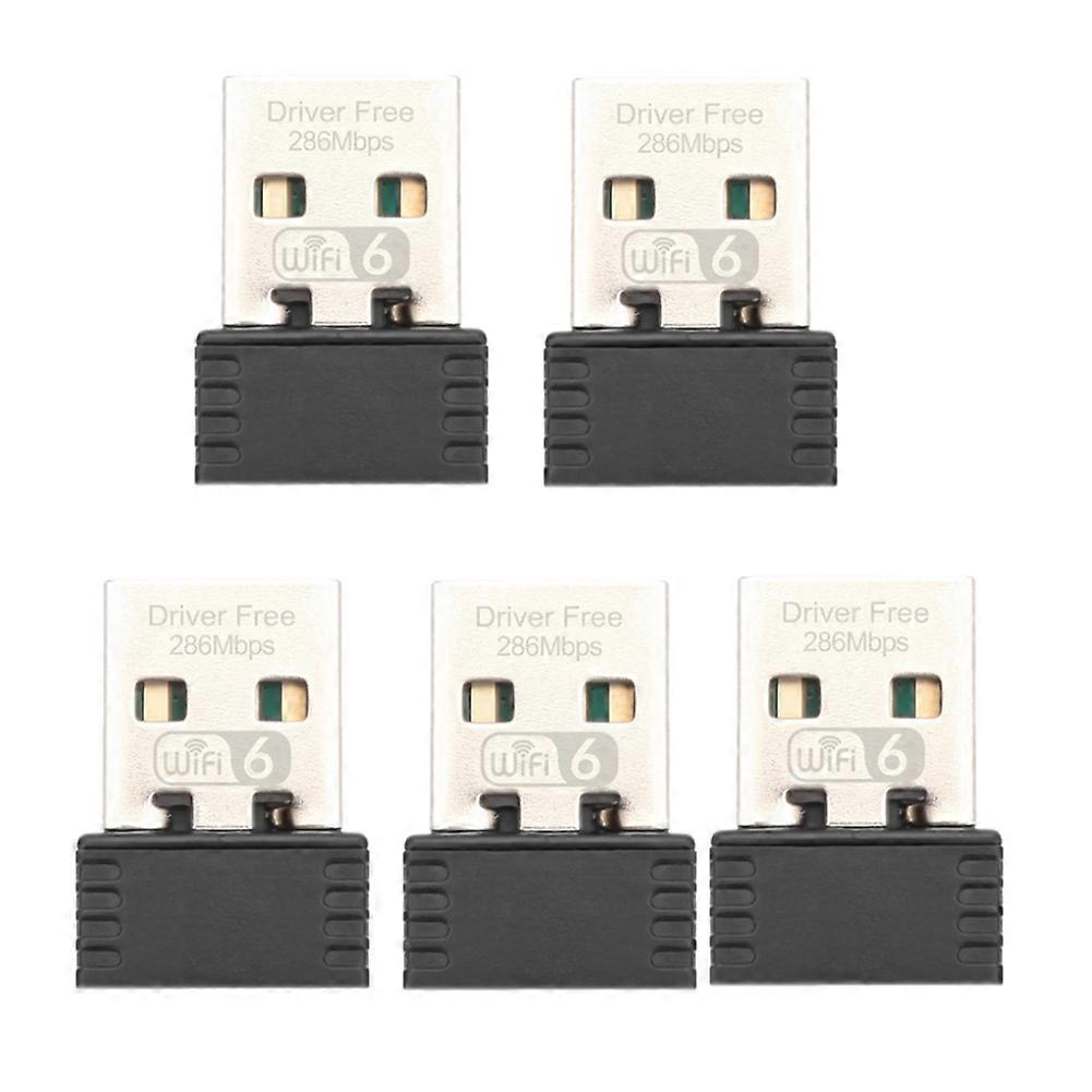 Packung Mit 5 Usb-wlan-adaptern, 2,4-ghz-wlan-netzwerkkarte, Treiberloser Wi-fi 6 802.11ax-empfänger Für Windows 7-, 8-, 10- Und 11-laptops.