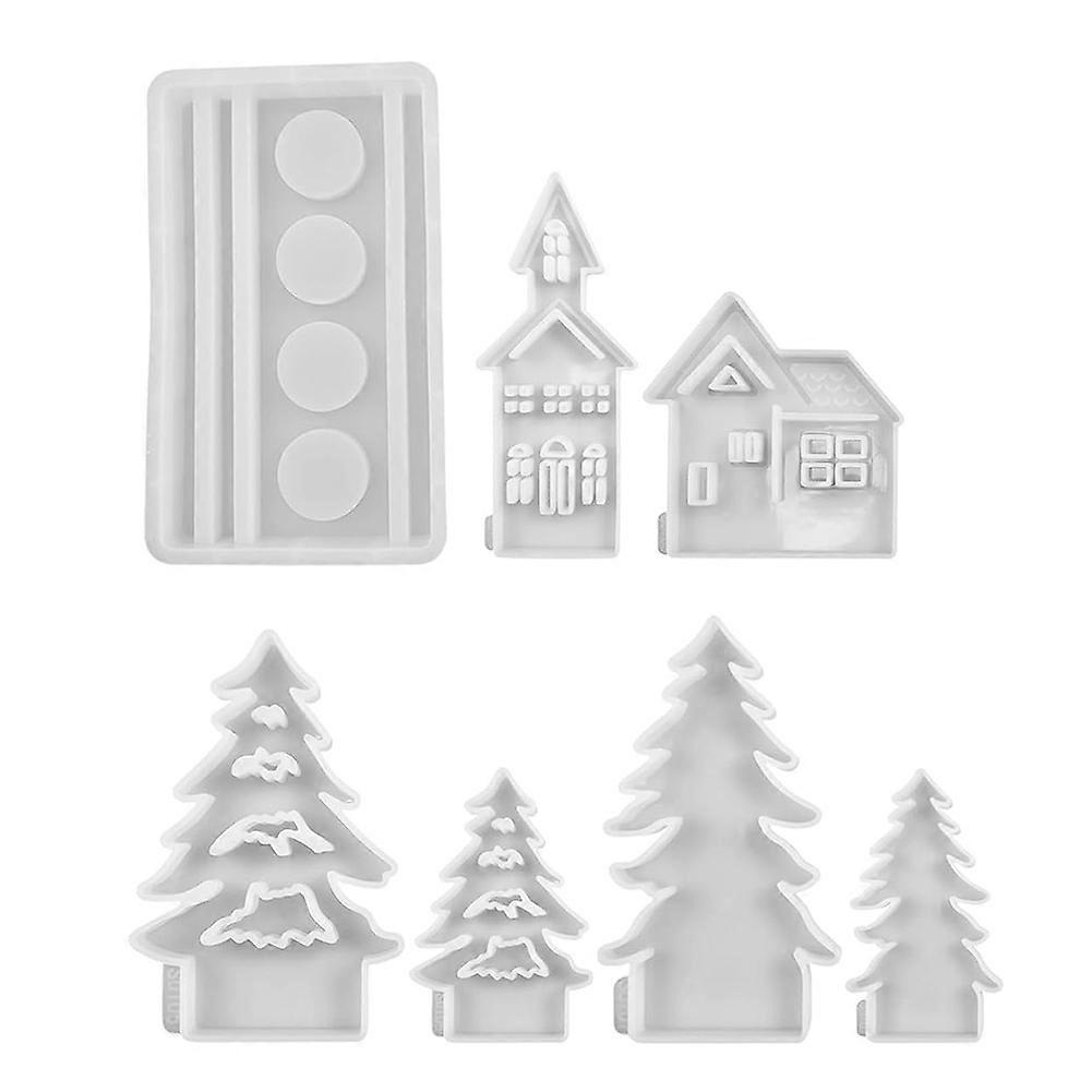 Silikonform Für Weihnachtsbäume Und -häuser, Ideal Zur Herstellung Von Dekorationen Aus Gips Und Zement.