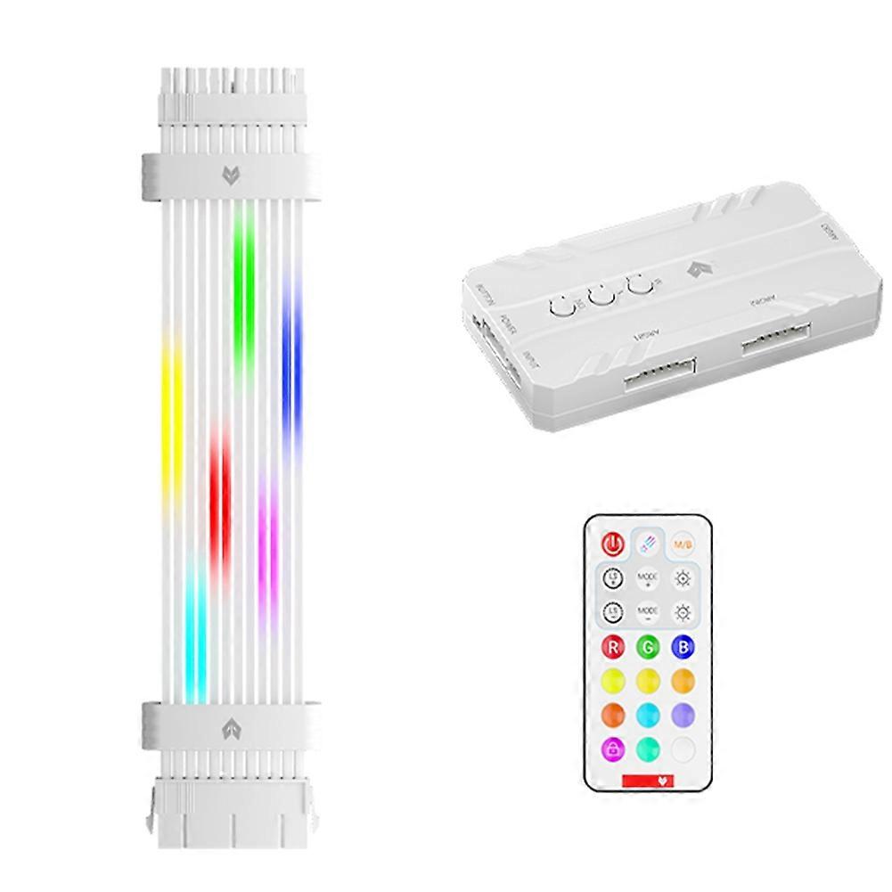 5v 24-pin Argb Mainboard-stromkabel, Rgb-stromverlängerungskabel, Rgb-stromkabel Für Mainboard-anschluss, Weiß