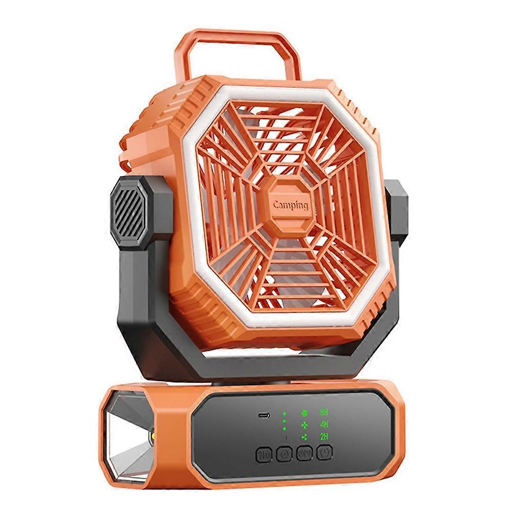 Campingventilator Mit 20.000 Mah, Automatischer Kopfoszillation, Led-licht, 3 Geschwindigkeitsstufen, Fernbedienung, Tragbar Und Wiederaufladbar Für Den Einsatz Im Freien.
