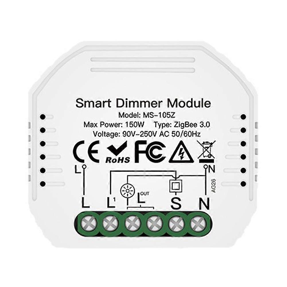 Intelligentes Zigbee-steuermodul Für Dimmbare Vorhänge (einwegsteuerung), Kompatibel Mit Alexa Und Google Home Sowie Sprachsteuerung Per App.