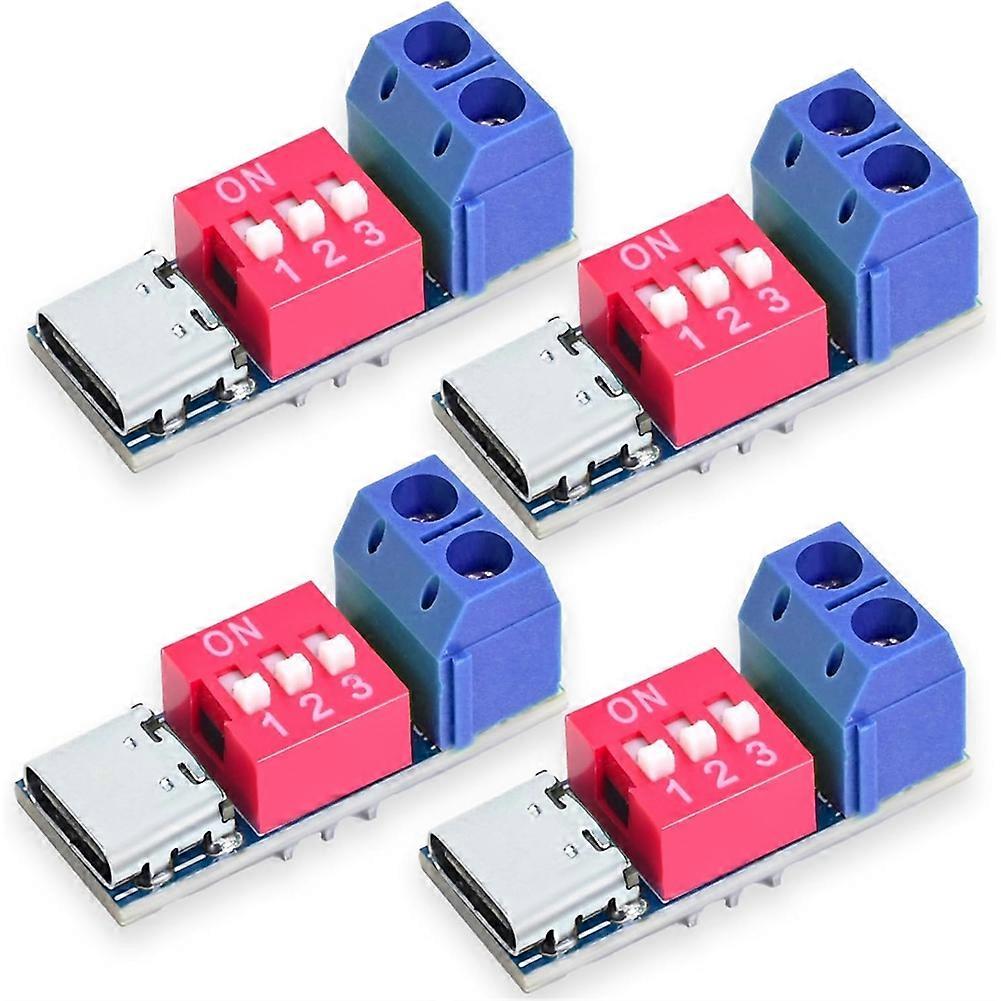 Usb-c Pd-triggerplatinenmodul, Pd/qc-decoy, Usb Typ-c Auf 12v Schnellladung, Power Delivery Boost Hochgeschwindigkeitsladegerät (4 Stück)