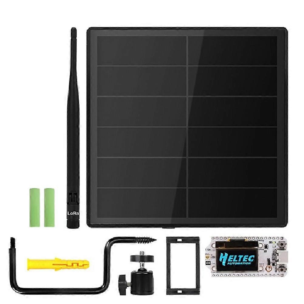 D5-solarknoten Mit 5-v-solarpanel, Heltec Esp32 Lora 32 V3 Für Wifi Meshtastic Lorawan, Integrierter 5200-mah-akku