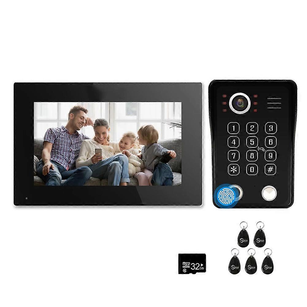 Tuya Smart 1080p Video-türsprechanlage Mit Fingerabdruck-entsperrung, Video-türklingel Und Wlan-überwachungskamera (us-stecker).