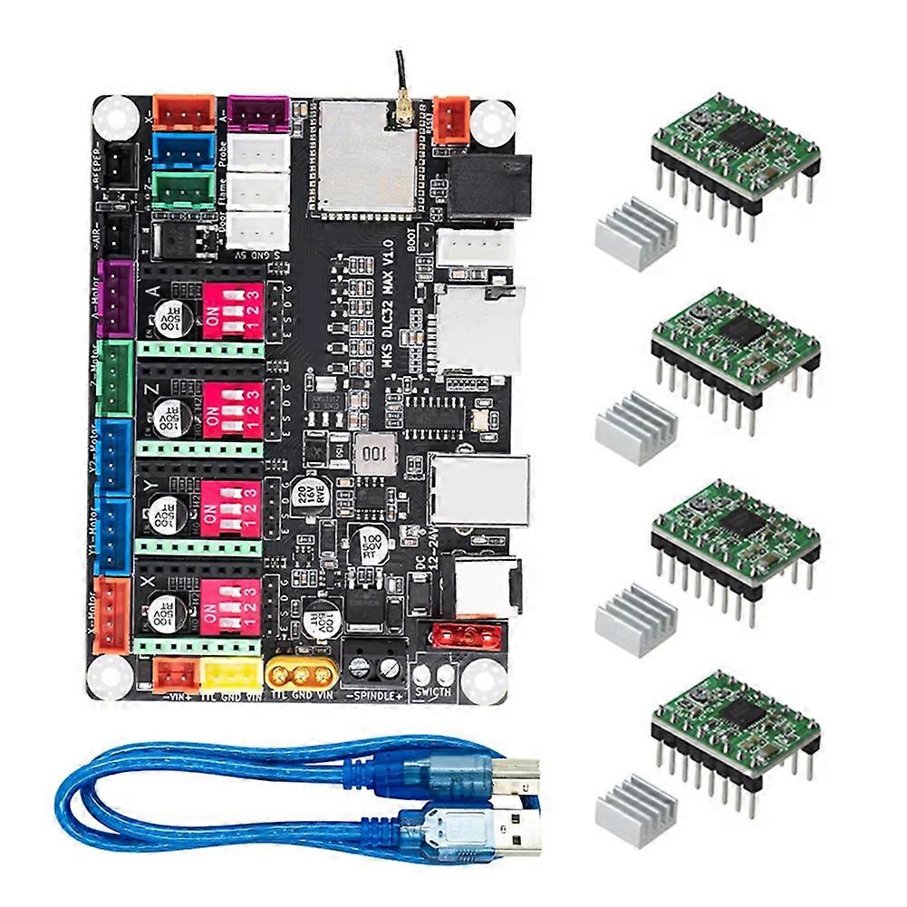 Motherboard Für Mks Dlc32 Max Cnc-fräse, 4-achsen-lasergravurmaschine Für Die Holzbearbeitung, Mit Steuerung Und Lasergravierer.