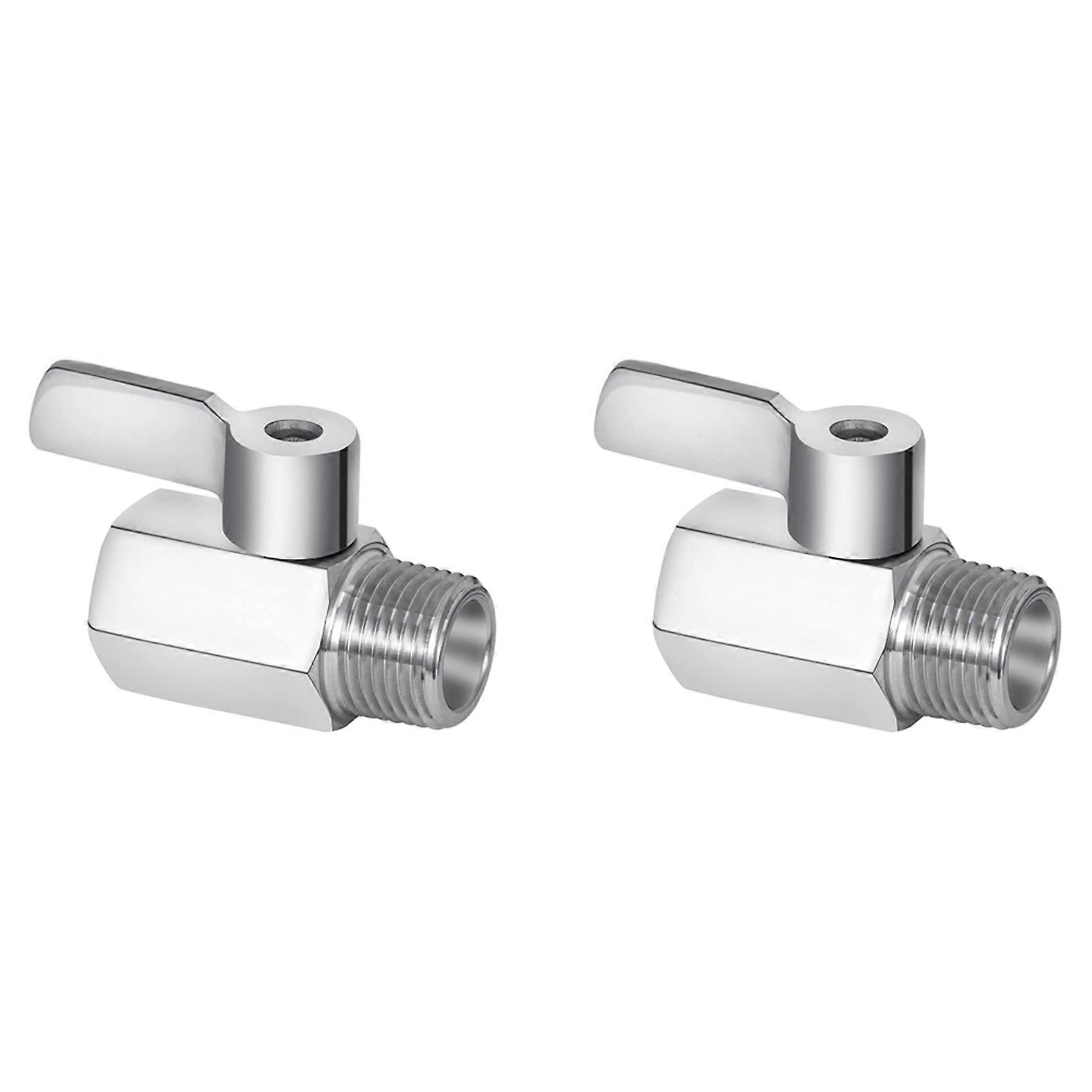 Duschkopf-absperrventil, Mini-kugelhahn Aus Edelstahl 304, Npt-gewinde (1/2 Zoll Außengewinde X 1/2 Zoll Innengewinde), 2er-pack