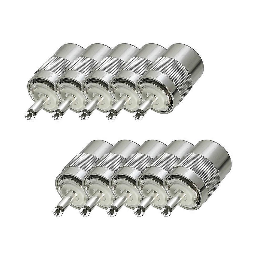 Packung Mit 10 Pl259 Uhf-steckern Zum Löten Für Rg58-, Rg142-, Lmr195- Und Rg400-kabel (messing).